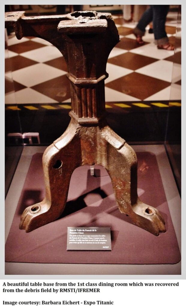 Titanic Table base from the First Class Dining Saloon.