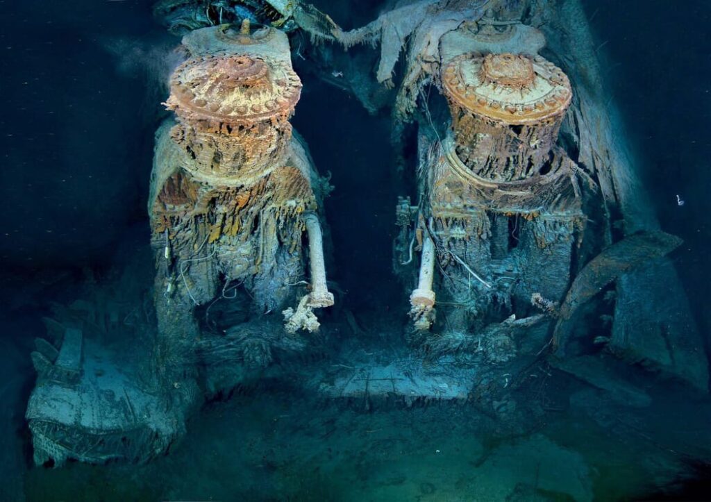 Photo of the two boilers: © 2012 RMS TITANIC, INC. PRODUCED BY AIVL, WHOI