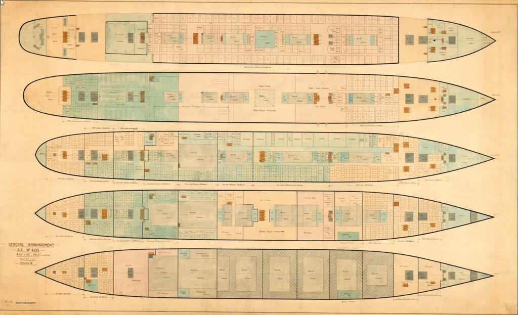 RMS Titanic Design D Interior from the Titanic Connections Archive