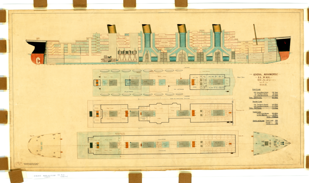 The Olympic Class Design "D" Exterior from the Titanic Connections Archive