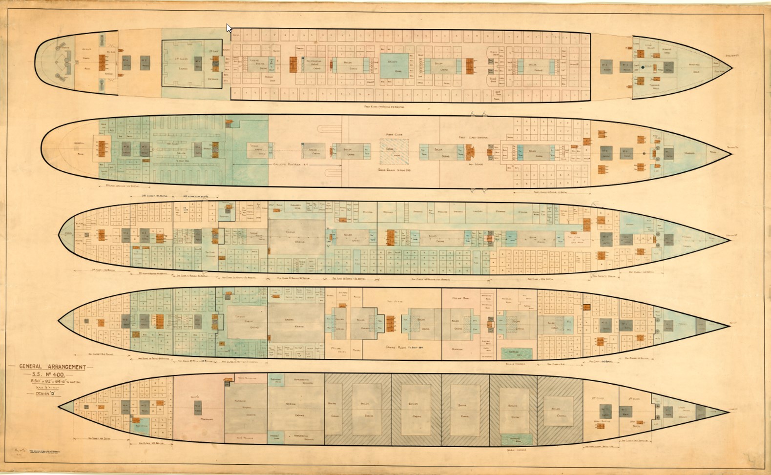 Titanic Design D Interior from the Titanic Connections Archive