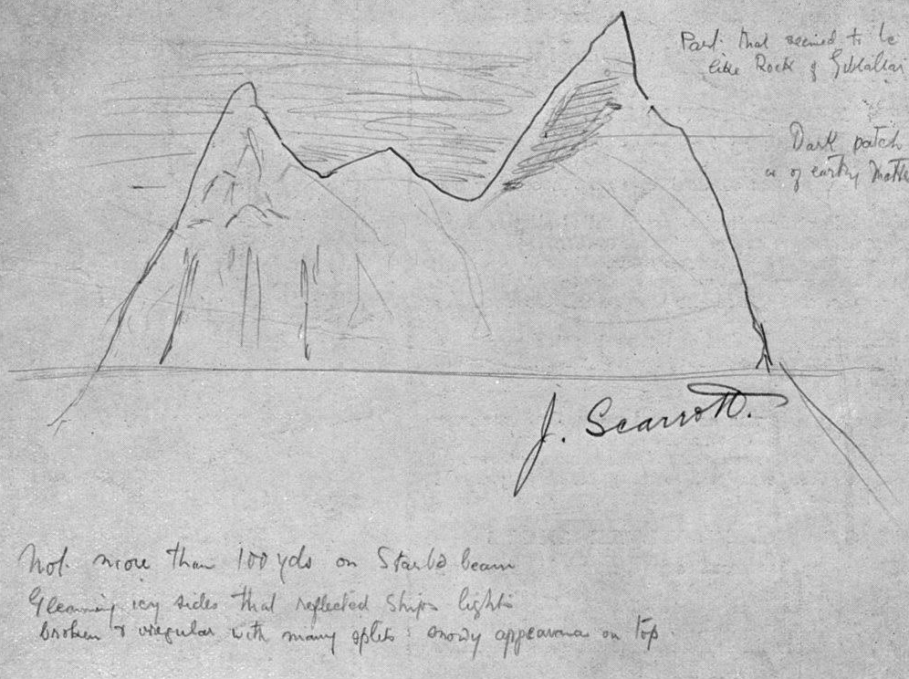 Joseph George Scarrott titanic iceberg drawing